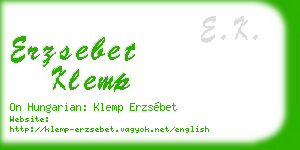 erzsebet klemp business card